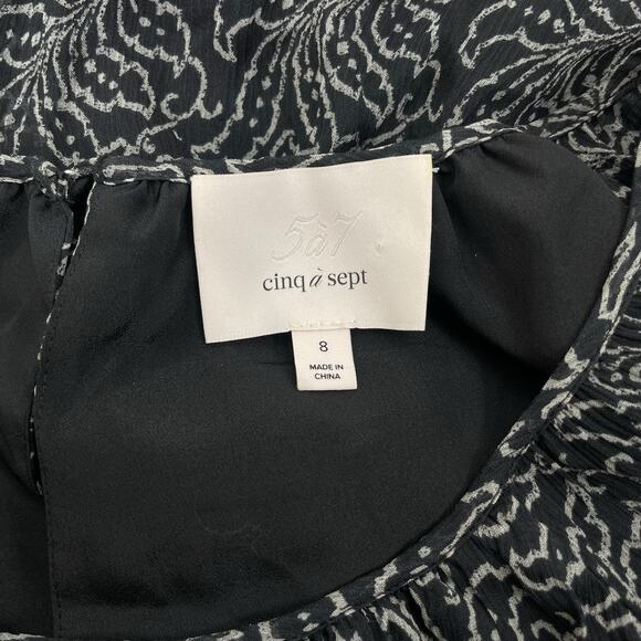 Cinq a Sept Annabel Silk Mini Dress Printed Tiered Ruffle Size 8 - Picture 10 of 10